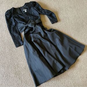 Vintage Ursula of Switzerland 80’s Black Lace Whimsigoth Victorian Dress  Sz 3-4